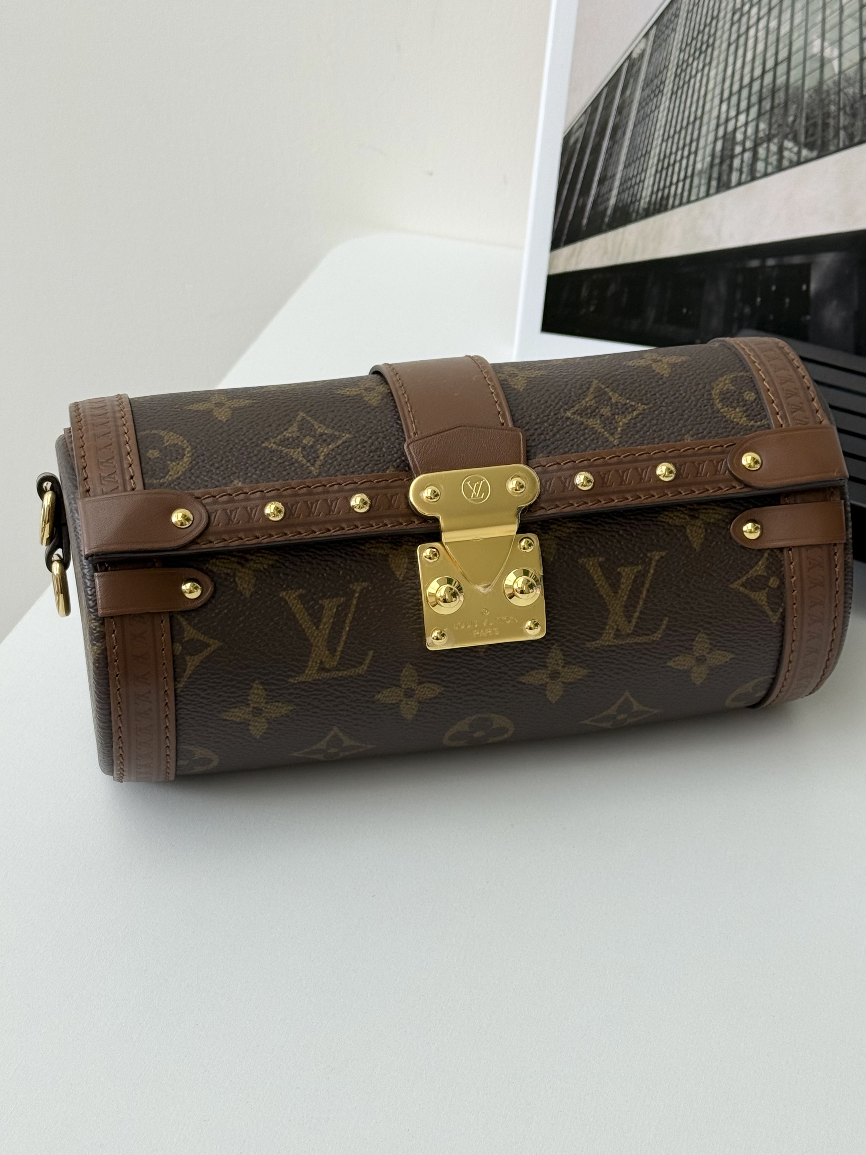 LV 巴比龙老花 芯片款 附件：尘袋 肩带*2